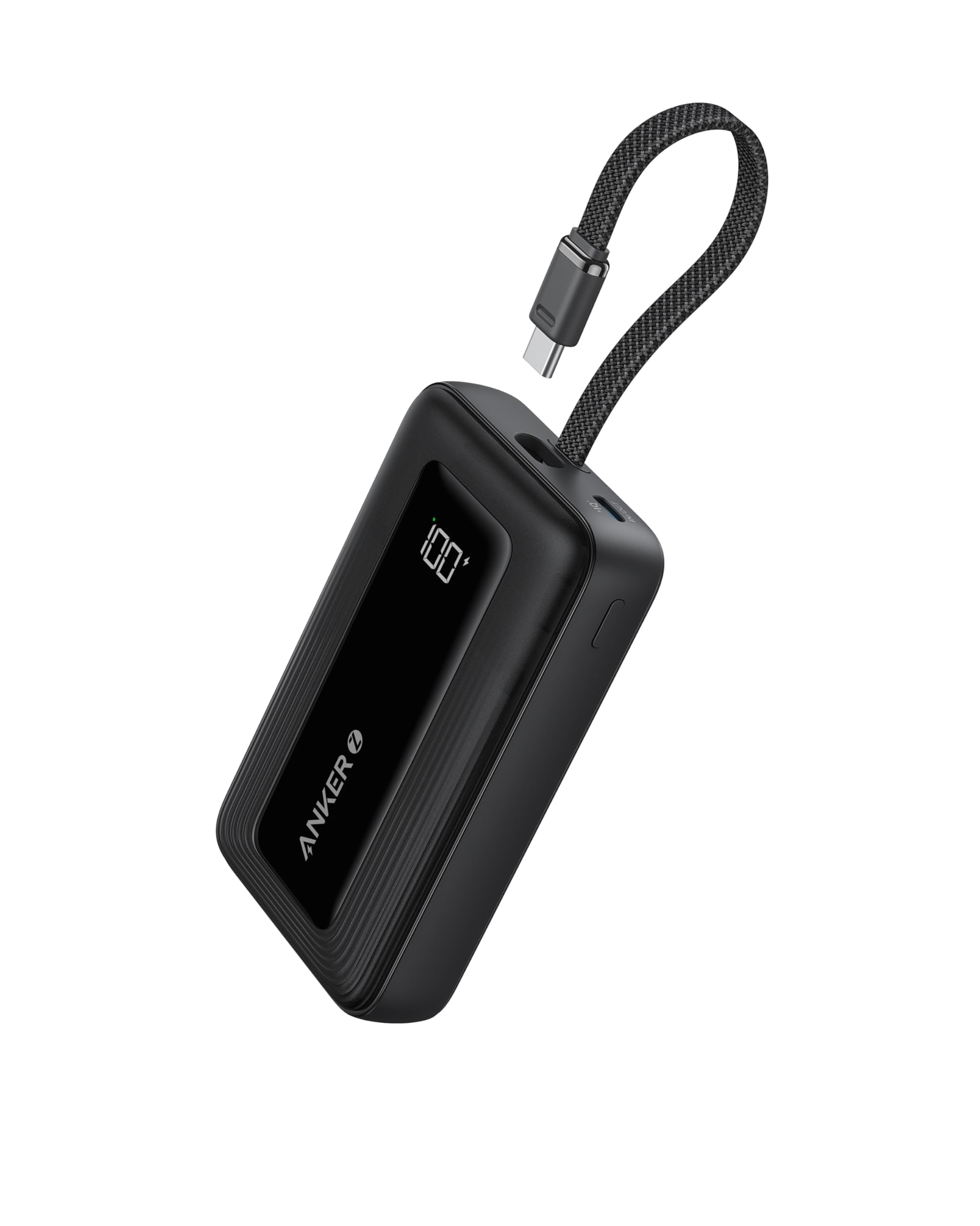 Anker Power Bank (10K- 30W- Built-In USB-C Cable) Zolo - Black Anker Power Bank (10K- 30W- Built-In USB-C Cable) Zolo - Black